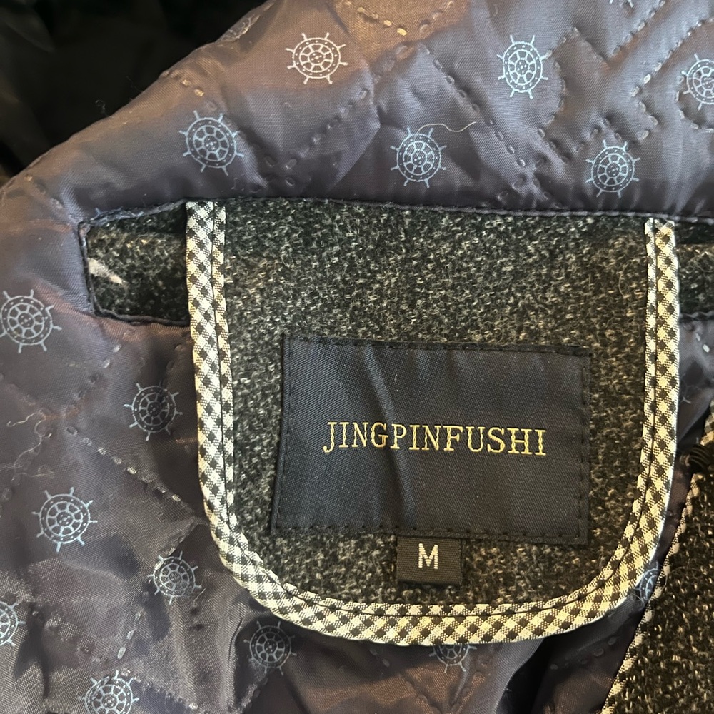 Men’s Medium Gray Wool Blend Coat - Picture 3 of 4